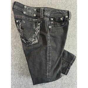 Miss Me Women’s Jeans Sz 30 In Black Skinny Designed In USA Low-Rise Embellished